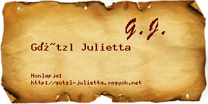 Götzl Julietta névjegykártya